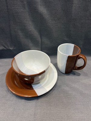 Glaze Maro - White set of three pieces new