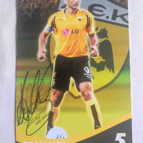 AEK autograph used, Traianos Dellas official signature