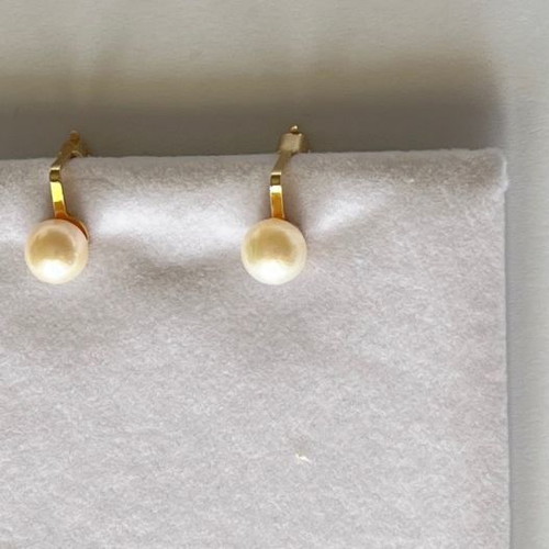 Gold clip earrings with 14k pearls new