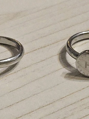 Tommy Hilfiger ring set stainless steel 316L like new, size 54