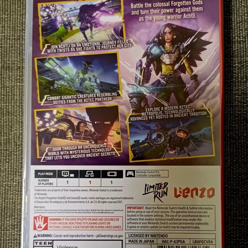 Aztech Forgotten Gods Nintendo Switch sealed, limited run