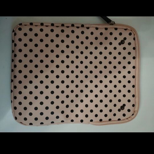 Accessories backpack large size like new with pink and black polka dot design
