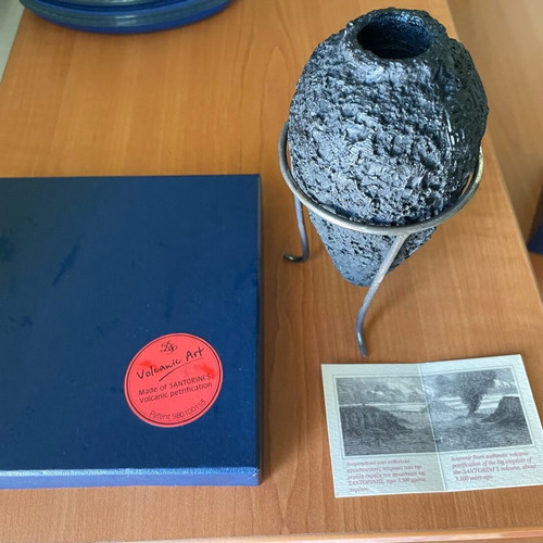 Decorative pot new from volcanic lava