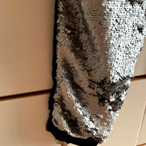 Conleys Black jogger pants Small with silver matte sequins like new
