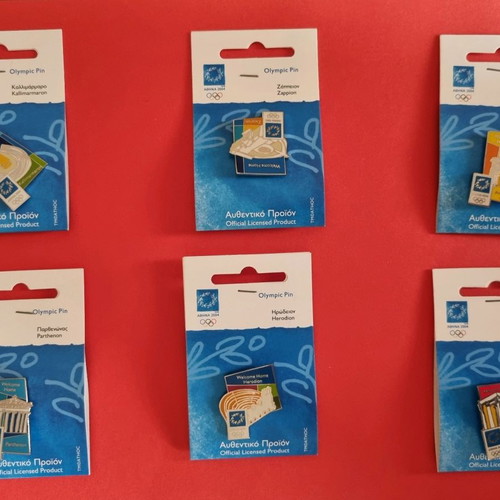 Authentic Olympic Pins Athens 2004 Set of 6
