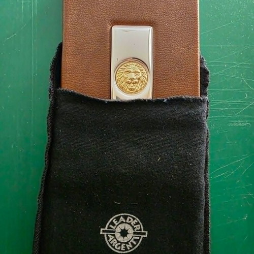 Leader Argenti luxury leather agenda with 925 silver lion head