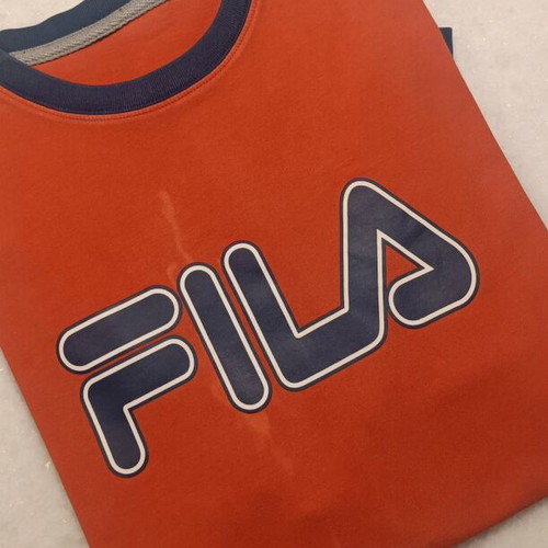Fila Vintage 80s Ringer T-Shirt used, red and blue