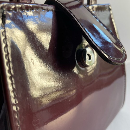 Dark Bordeaux glossy bag like new
