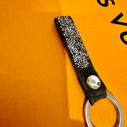 Swarovski keychain used, black and silver