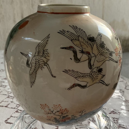Vintage Chinese Porcelain Vase Handpainted, 1970s-80s, Without Lid