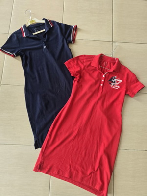 Esmara mini and midi dresses set, navy and red