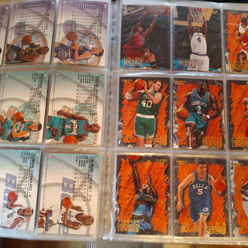 Fleer Basketball 1996-97 trading card album with 204 cards