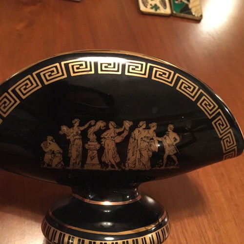 Porcelain napkin holder with ancient Greek painting new