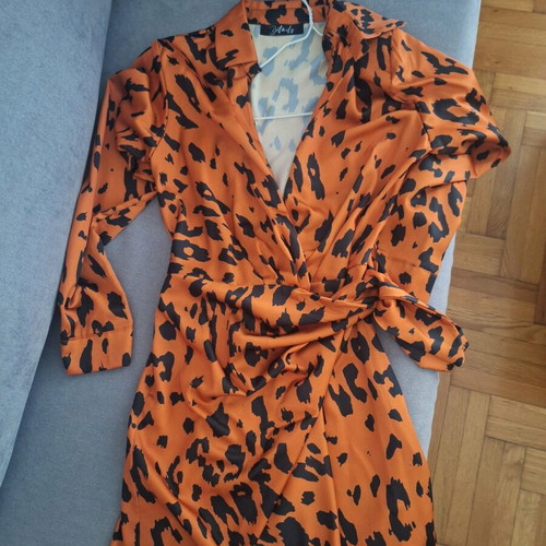 Mini satin leopard dress like new