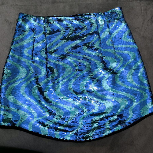 Zara mini skirt with sequins like new, blue and turquoise