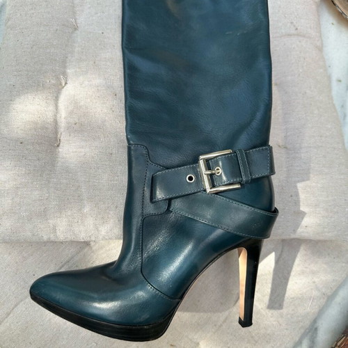 Gianvito Rossi leather boots blue like new, size 36.5