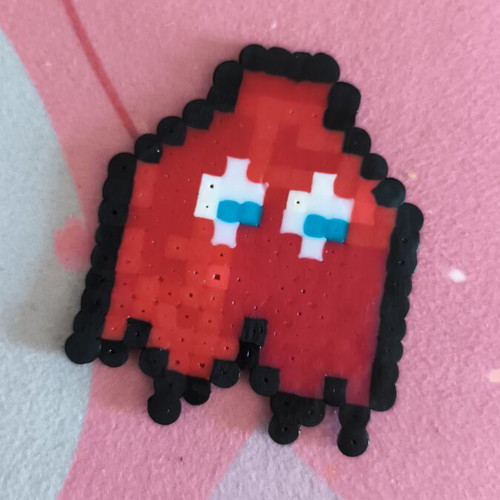 Pacman coaster like new with pixel bead design