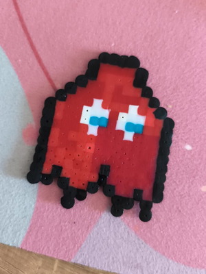 Pacman coaster like new with pixel bead design