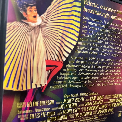 Saltimbanco Cirque du Soleil DVD like new with subtitles