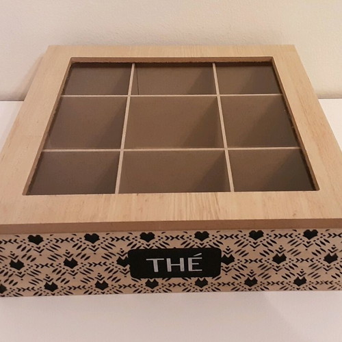 Wooden tea storage box used