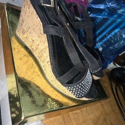 Platform shoes like new, size 38, black and beige