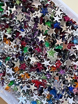 Star-shaped nail decorations like new, multicolor