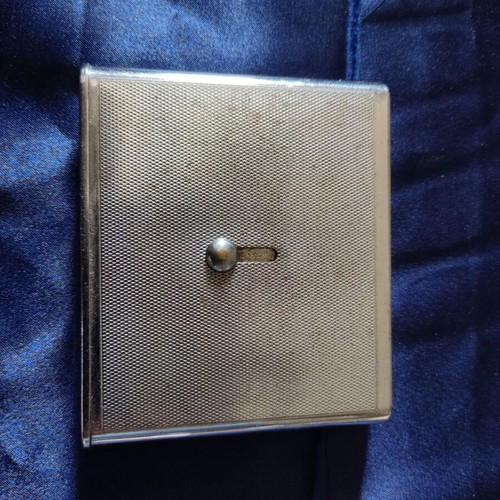 Austrian metal art deco cigarette case used, pop up, 1950