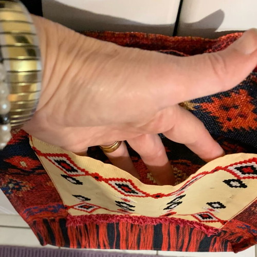 Large handmade fabric bag new with embroidery