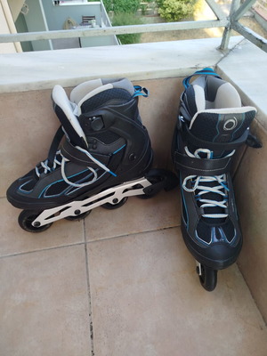 Oxelo Fit 5 Inline Skates for Men like new, black and blue