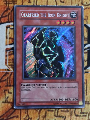 Gearfried The Iron Knight Secret Rare BPT κάρτα Yu-Gi-Oh! μεταχειρισμένη
