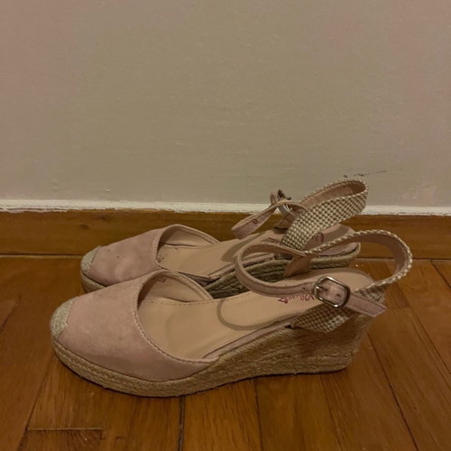 Espadrilles pink used, size 39, wedge sandals