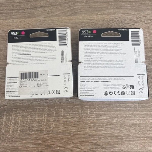 HP Magenta 953 XL ink cartridges, pack of 2