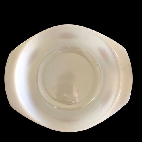 White serving dishes used, oval with lid and large bowl with floral design