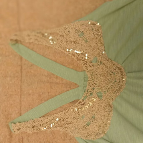 Veraman blouse with beige gold lace, one size