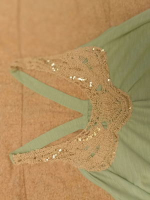 Veraman blouse with beige gold lace, one size