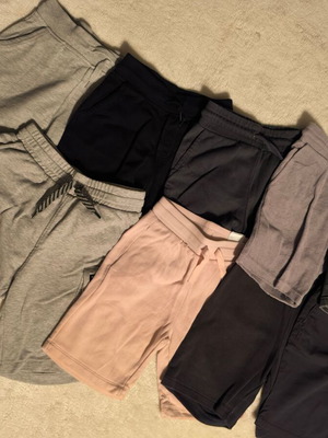 Βερμούδες παιδικές μεταχειρισμένες, σετ 9 τεμαχίων, H&M, μαύρο και γκρι, 7-8 ετών