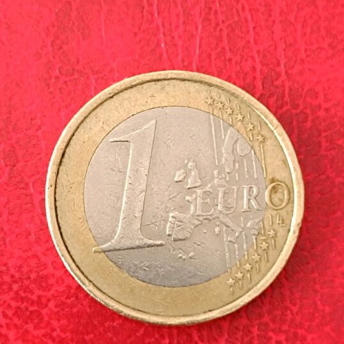 Germany 1 euro coin 2002 used with error on 2002