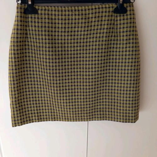 Skirt checked light beige mini winter like new, size S