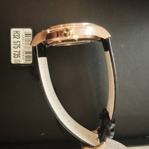 Hamilton Jazzmaster Open Heart Automatic watch new, rose gold and black leather strap