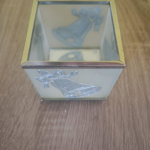 Christmas candle holder used Frosted Glass