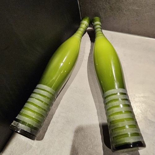 Leonardo glass vases set of 2, 40cm, like new, olive green
