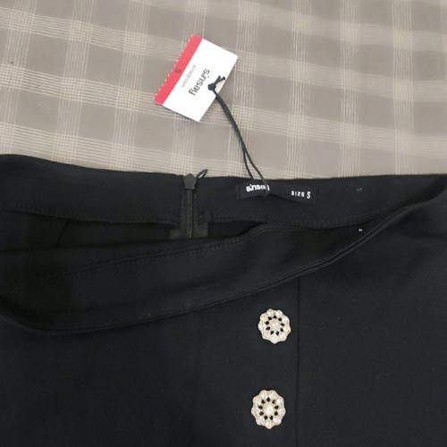 Midi black skirt new with silver buttons