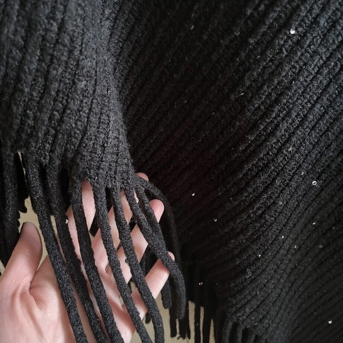 Marks & Spencer cape like new, black, warm and elegant with sequins