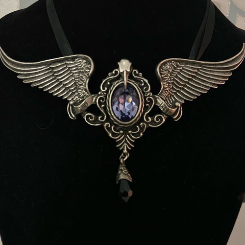 Alchemy Gothic necklace My Soul From The Shadow like new, purple and silver