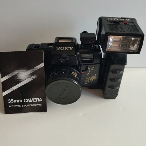 Sony Big Royal View 35mm vintage analog camera used, complete set with flash and manual