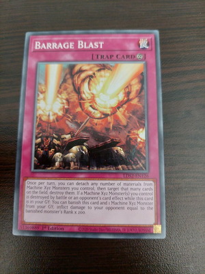 Yu-Gi-Oh Barrage Blast card in very good condition