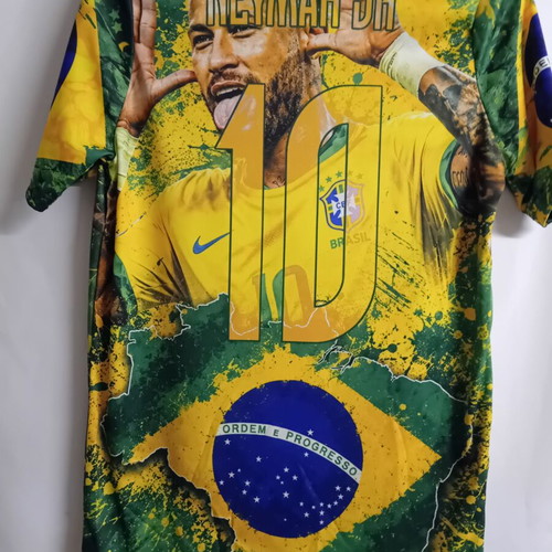 Neymar Jr 10 Brazil acrylic commemorative T-shirt