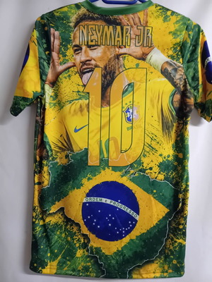 Neymar Jr 10 Brazil acrylic commemorative T-shirt