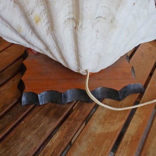 Decorative lamp with seashells from Aruba, vintage
