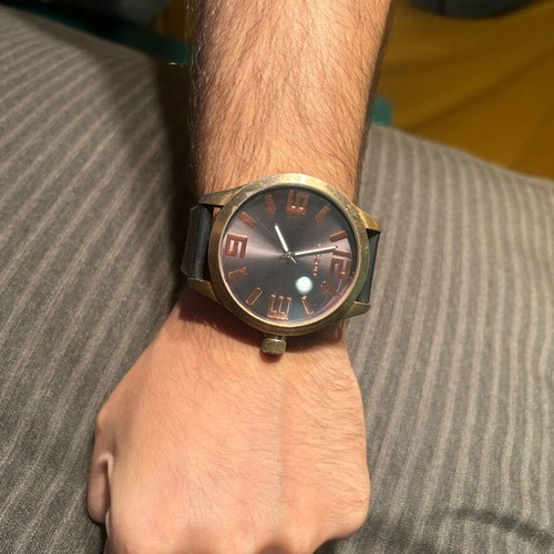 Oozoo wristwatch men's used, black and bronze